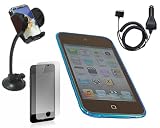 iTALKonline CAR DRIVE PACK BLUE TRANSPARENT ELITE 2 TONE Hard Soft Case Cover Skin & LCD Screen Protector GUARD, 12/24v In Car Charger, In Car Suction Windscreen Holder For Apple iPod Touch 4 4G (4th Generation) 8GB, 32GB, 64GB   Windscreen TRANSPARENT TOUCH Tone Suction SOFT Skin screen Protector pack iTALKonline iPod HOLDER Hard GUARD generation ELITE drive cover CHARGER case blue apple 64gb 32gb 12/24V 