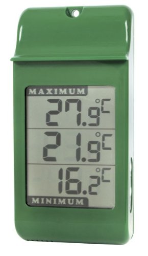 Digital Max Min Growroom Or Greenhouse Thermometer - Green