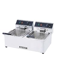 Adcraft DF-6L 2 Commercial Coutertop Deep Fat Fryer Electric 120V Split Pot by Adcraft