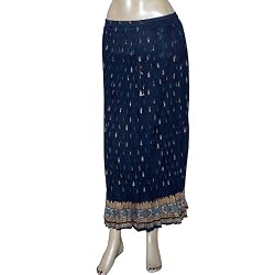 Spring Fashion Blue Length Skirts Printed Cotton Size 16 (skt425c)