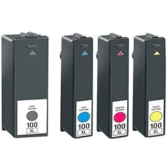 4 St�ck kompatible Druckerpatronen Lexmark 100 - 1 kompletter Satz mit Chip passend f�r Lexmark Genesis S816 * Impact S300 * Impact S301 * Impact S302 * Impact S305 * Impact S308 * Interact S602 * Interact S605 * Interact S608 * Interpret S402 * Interpret S405 * Interpret S408 * Intuition S505 * Intution S508 * Pinnacle Pro 901 * Platinum Pro 905 * Prestige Pro 805 * Prevail Pro 705 * Prospect Pro 205 - Kein Adapter notwendig! Einfach einsetzen und drucken mit F�llstandsanzeige