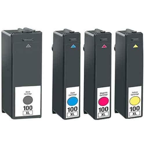 4 Stück kompatible Druckerpatronen Lexmark 100 – 1 kompletter Satz mit Chip passend für Lexmark Genesis S816 * Impact S300 * Impact S301 * Impact S302 * Impact S305 * Impact S308 * Interact S602 * Interact S605 * Interact S608 * Interpret S402 * Interpret S405 * Interpret S408 * Intuition S505 * Intution S508 * Pinnacle Pro 901 * Platinum Pro 905 * Prestige Pro 805 * Prevail Pro 705 * Prospect Pro 205 – Kein Adapter notwendig! Einfach einsetzen und drucken mit Füllstandsanzeige