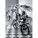 Wall Mount Tier Shelf Rack and Bike Hanger System with 4 Hangers
