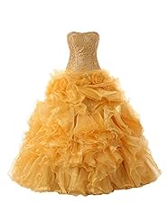 Sweetheart Lace-Up Beaded   Ball Gown Quinceanera Dress  with a Brush/Sweep Train 