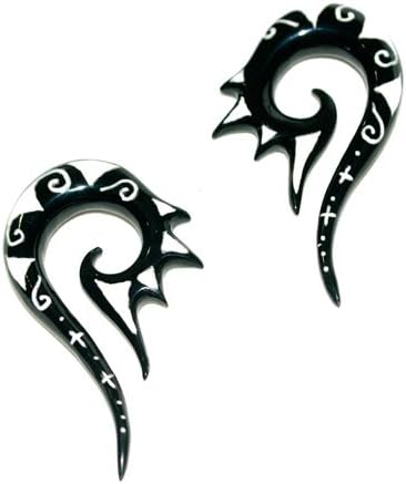 Ear Gauge Spikes Buffalo Bone White Septum Piercings 0ga