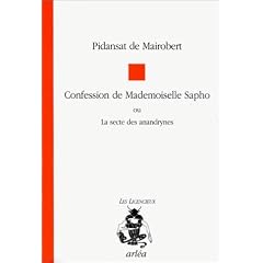 Confession de mademoiselle Sapho ou la secte des Anandrynes