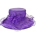 Women Kentucky Derby Church Dress Organza Hat Wide Brim Flat Hat (8 Colours)