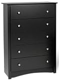 Prepac BDC-3345 Sonoma 5 Drawer Chest Black