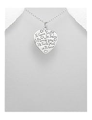 Heart Message Pendant Necklace In Sterling Silver