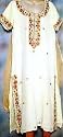 White Flower Cotton Embroidery Yoga Salwar Kameez