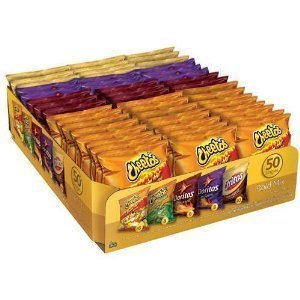 Scs Frito Lay Bold Mix of 50 Singles Chips Snacks of 1 Oz - 16 Cheetos Flamin Hot, 10 Chili Cheese , 8 Cheetos Cheedar Jalapeno , 8 Doritos Spicy Nacho , 8 Doritos Spicy Sweet Chili by Frito Lay