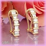 14K .95 CTW Round & Baguette Diamond Earrings