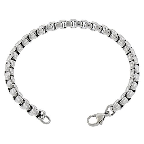 Women's 5mm Box Rolo Chain Anklet Made From 316l Stainless Steel (7in - 14in)
