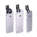 iPhone Lens for 6/6s/7 Plus, Fish Eye + Macro + Wide Angle 3 in 1 Clip-on Camera Lens Kit for Most Smartphones(Black)