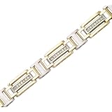 14K Two Tone Gold 1 ct. Diamond Mens Bracelet