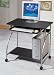 Small Computer Cart on Wheels, Desk w/ Black Finish