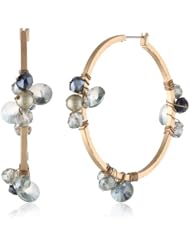 Kenneth Cole New York "Woven" Faceted Bead Cluster Hoop Earrings