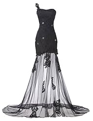 Sexy Tulle One Shoulder Sleeveless Lace-Up Evening Dress/Prom Dress/Party Dress/Wedding Dress 