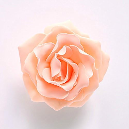 2.4-Inch Fake Flower Heads, DIY Real Touch 3D Artificial Foam Rose Head Without Stem Bridal Wedding Shower Wedding Favor Decorations (30pcs, Peach)