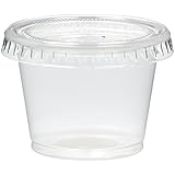 Reditainer - Plastic Disposable Portion Cups - The Souffle Cup (1 Ounce, Package of 100 Cups With Lids)