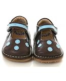 : Rainbow Steps Brown Leather Velcro Shoes w/ Blue Dots *SQUEAKS*