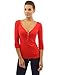 PattyBoutik Women's 1/2 Zip Front V Neck Blouse