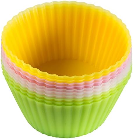 Silicone Baking Molds, Reusable Muffin Mold, Eco-friendly Cupcake Liners, Appetizingly Vibrant Colors, Fun Shapes for Baking, Cupcakes - Non-stick, No Release Oil Needed! Food Grade Bpa-free Material, Dishwasher, Freezer &amp; Oven Safe up to 475° F (Round)