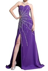 Strapless Corset   Waistline Chiffon Floor Length Crystal Evening Dress 