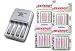 Tenergy T-3150 Universal Input (AC 100-240V) Compact Charger with 16 Centura (2AA & 2AAA Cards) NiMH Low Self-Discharge Rechargeable Batteries