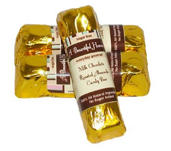 Sugar Free Belgian Milk Chocolate Almond Bars - 3pc by A Bountiful Harvest