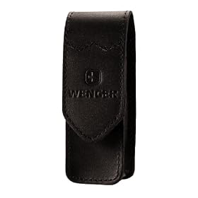 Wenger 89806 Leather Universal Smooth Leather Knife Carry Pouch, Black, Small