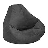 IMAGE OF Soft Suede Luxe Bean Bag  Adult, Onyx