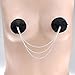 Ayliss Sexy Black Chain Tassel Satin Nipple Cover Petals Pasties