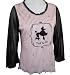 Vine Street Contemporary Apparel, Pink & White Striped Printed Fashion Top with 3/4 S...