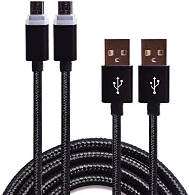 Micro USB Cable, Weiup [2 Pack] 3.3ft High Speed Smart LED Cable Nylon Fabric Braided USB 2.0 Charging Cable For Samsung S7/S6/note 5/4, HTC, Nokia, Sony, LG and Other Tablet Smartphone, Black