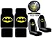 Search : 7pc Batman Carpeted Front & Rear Floor Mats with Bucket Seat Covers & Universal Steering Wheel Cover
