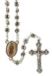 Our Lady of Guadalupe Metal Rosary with Clasp, 6mm Rose Shaped Beads and 18" Chain - IMPORTED FROM ITALY