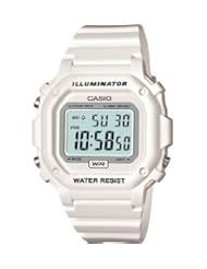 Casio Digital Watch with White Resin Strap