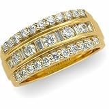 14K Yellow Gold Bridal Engagement Band Ring