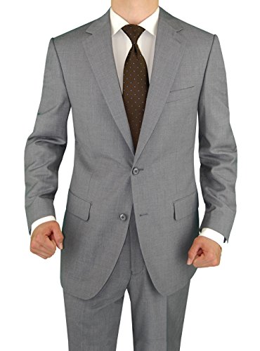 Salvatore exte men s suit two button side vent jacket flat front …