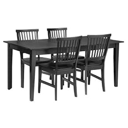 5 Pc Arts and Crafts Dining Table with Leaf and 4 Chairs