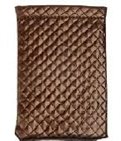 LARGE QUILTED CLICK/SHUT SUNGLASSES-GLASSES POUCH IN BROWN