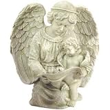Angel And Child Statue Birdfeeder Bath by Birdhouse