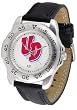 Dayton Flyers Suntime Mens Sports Watch w/ Leather Band - NCAA College Athletics