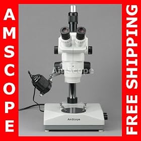 Click here to buy Ultimate Trinocular Dissecting Zoom Stereo Microscope 3.35X-45X by AmScope.