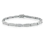 Vermeil Genuine Diamond Highlight Tennis Bracelet