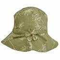 KHAKI W/WHITE EMBROIDERY SOFT COTTON BUCKET HAT