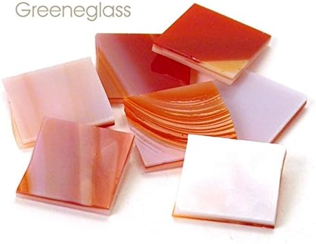 Greeneglass - Godiva OpalArt Fusible Glass 1" Squares, Large 125 Piece Pack - 96 Coe