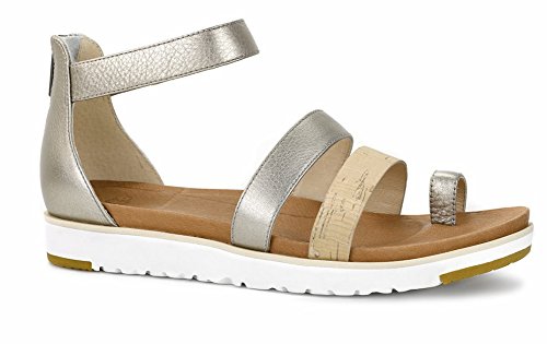 Ugg Australia Women's Zina Woman's Sandals In Matte Silver Color