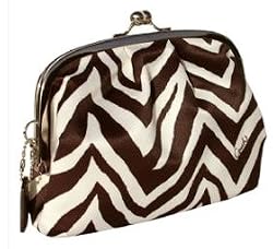 Coach Limited Edition Satin Zebra Frame Clutch Handbag Bag 42988
